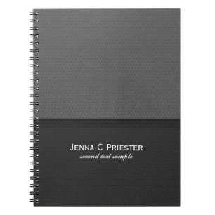 Carnet Élégant Cuir Faux Noir Et Gris