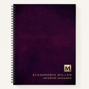 Carnet Élégant cuir luxueux Monogramme Or