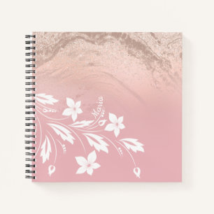 Carnet Elégant dégradé moderne rose or parties scintillan