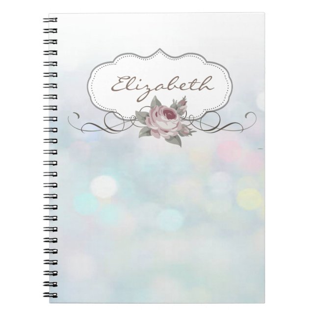 Carnet Élégant élégant, Bokeh, Rose (Devant)