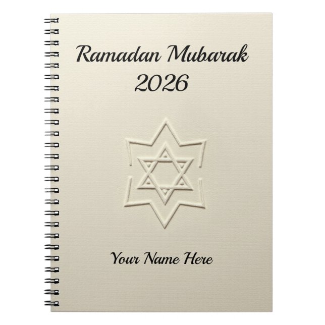 Carnet Elegant Embossed Star Islamic (Devant)