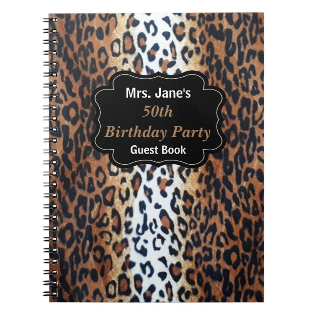 Carnet Élégant Empreinte de léopard 50e anniversaire invi (Devant)