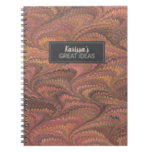 Carnet élégant en marbre rose