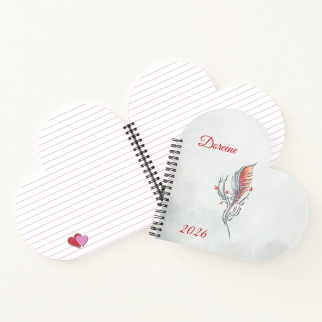 Carnet Elegant Feather Floral Watercolour  notebook  (Intérieur)