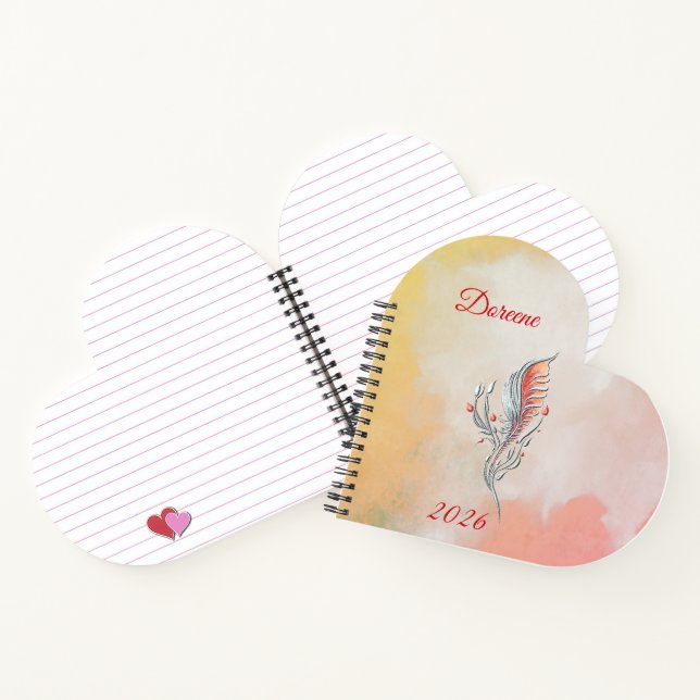 Carnet Elegant Feather Floral Watercolour  notebook  (Intérieur)