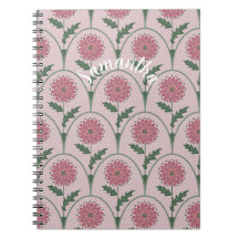 Élégant feston floral & nom personnalisé sur rose 