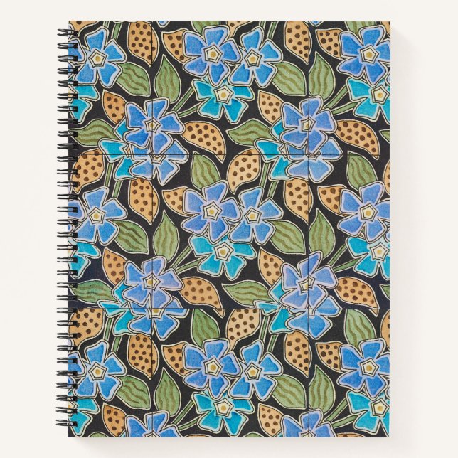 Carnet Élégant Fleur Bleu Périwinkle Floral Classic (Devant)