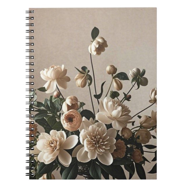 Carnet Élégant floral d'inspiration vintage douce délicat (Devant)