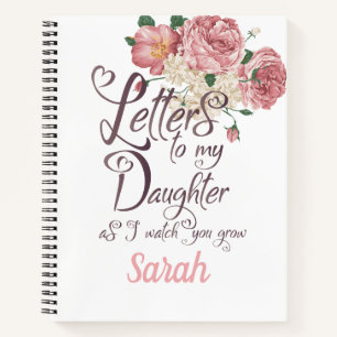 Carnet Elégant Floral rose chic Lettres design