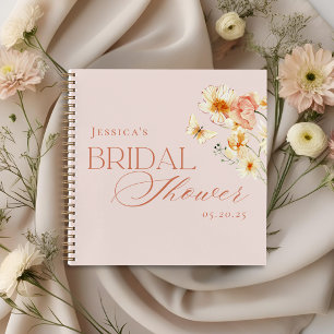 Carnet Élégant floral rose et citrus pour la fête de mari