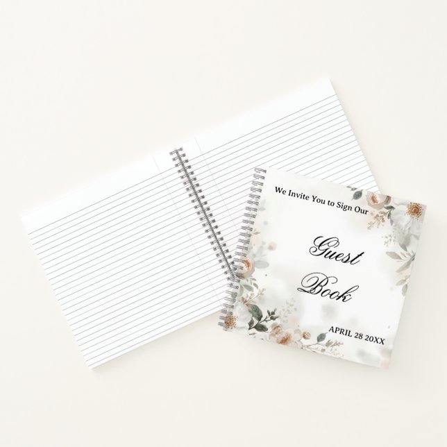 Carnet Elegant Floral Wedding Guest Book (Intérieur)