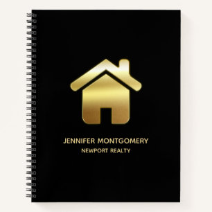 Carnet Elegant Gold House Symbole Real Estate Design