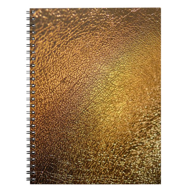 Carnet Elégant Golden Glossy Leather Texture (Devant)