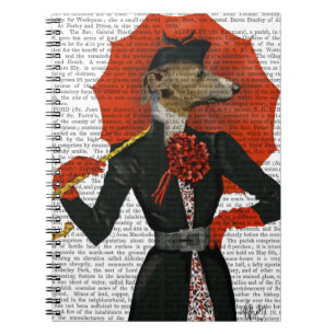 Carnet Elégant Greyhound et parapluie rouge 2