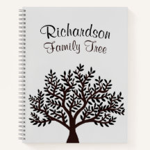 Élégant gris clair Noir Famille Arbre Généalogie