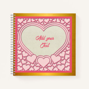 Carnet Élégant Heureuse Sainte-Valentin de coeur rose élé