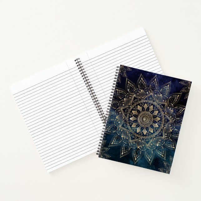 Carnet Elégant Mandala Gold Blue Galaxy (Intérieur)