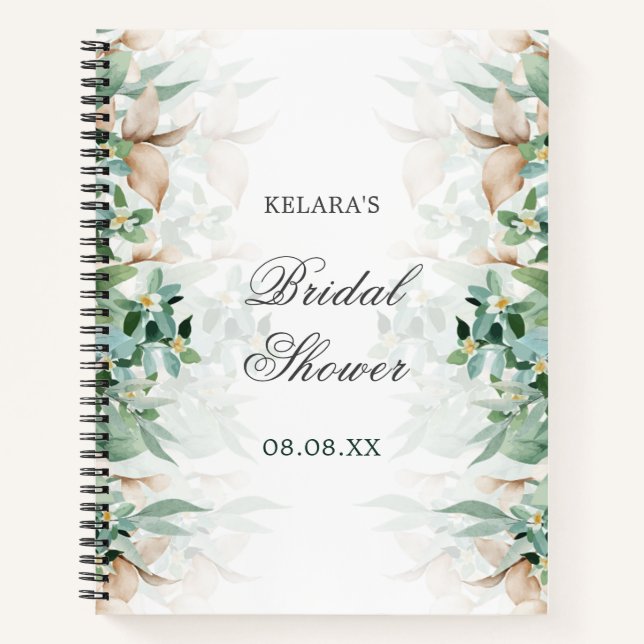Carnet Elégant Mariage de Fêtes des mariées florales feui (Devant)