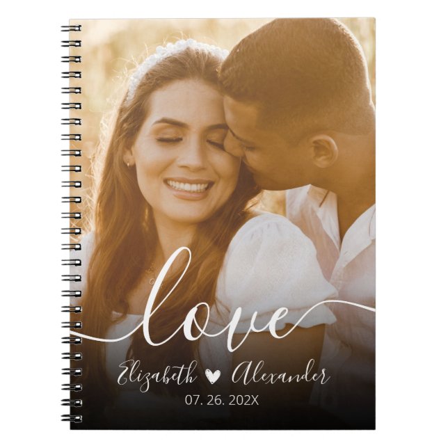 Carnet Élégant Mariage photo de script d'amour (Devant)