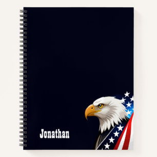 Carnet Élégant minimaliste d'aigle patriotique