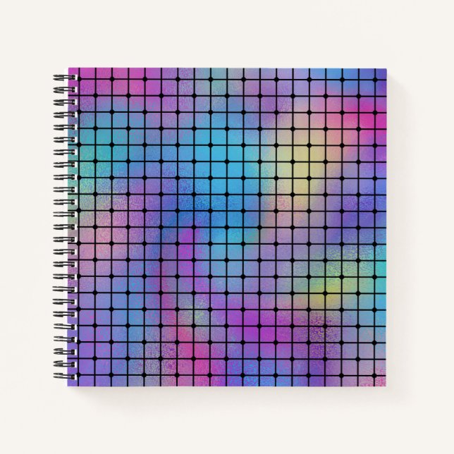 Carnet Elegant Modern Colorful Squares Tiles | (Devant)