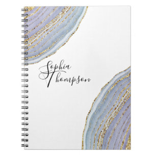 Carnet élégant moderne d'agate de Geode de lavande