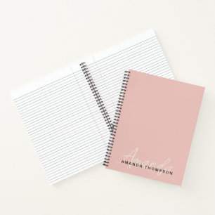 Carnet Élégant Moderne Personnalisé Avec Le Nom Monogramm