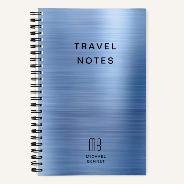 Carnet Élégant Monogram Blue Travel (Recto)