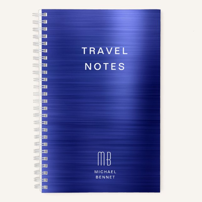 Carnet Elégant Monogram Marine Blue Travel (Recto)