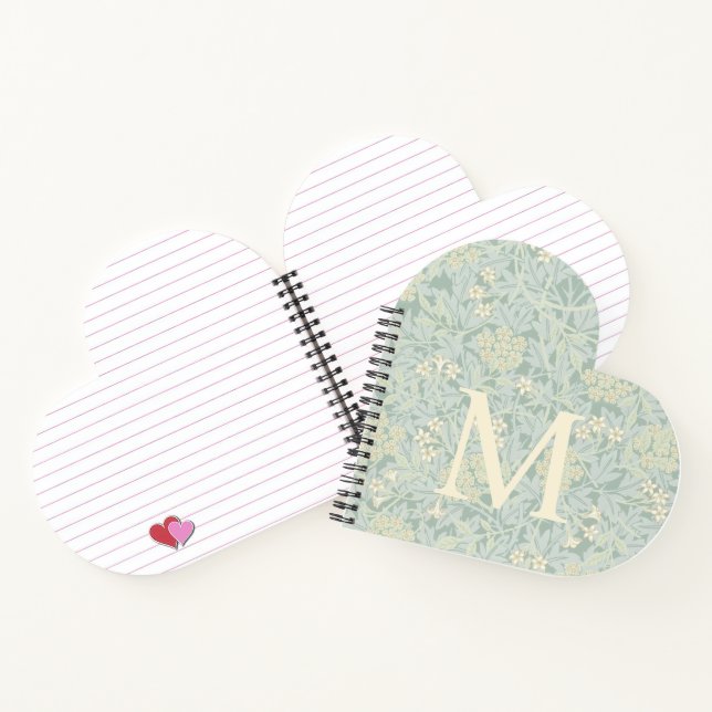 Carnet Elegant Monogram Pastel Green Jasmine Floral (Intérieur)