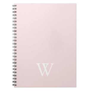 Carnet Élégant Monogramme initial rose pâle