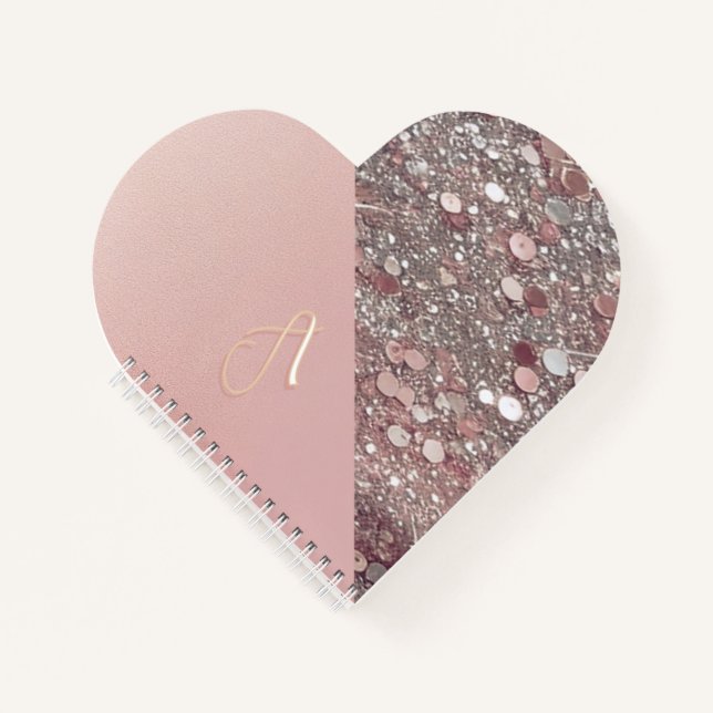 Carnet Élégant Monogramme Or Rose (Devant)