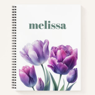 Carnet Élégant monogramme violet personnalisé