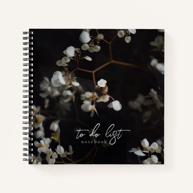 Carnet Elegant Moody Dark Floral To-Do List (Devant)