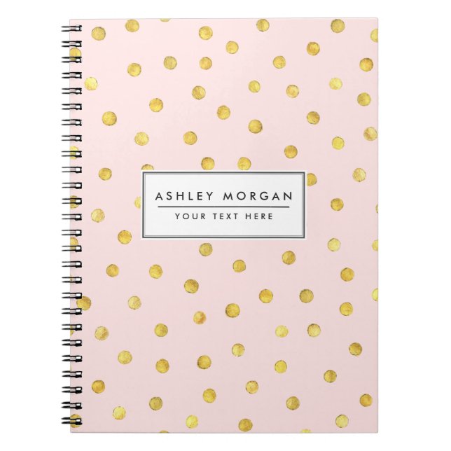 Carnet Élégant Motif Confetti Pink Et Gold Foil (Devant)