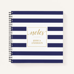 Carnet Élégant Motif de la marine moderne bleu blanc ra