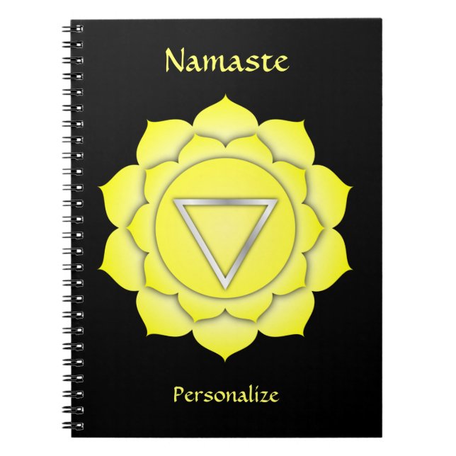 Carnet Élégant Namaste Yellow Solar Chakra Personnaliser (Devant)