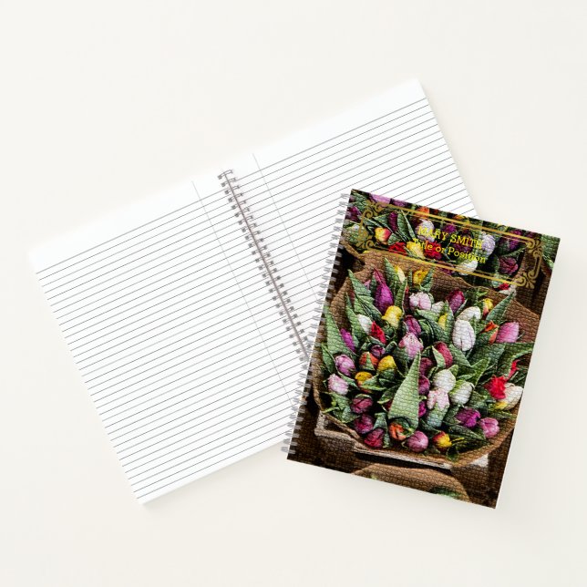 Carnet Élégant Or Floral Moderne (Intérieur)