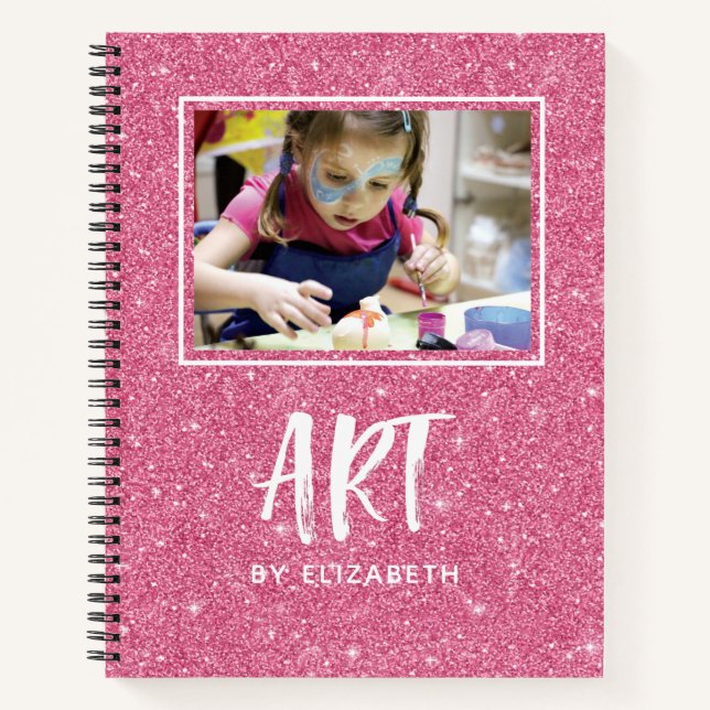 Carnet Elegant Parties scintillant Rose Sketchbook Avec N (Devant)