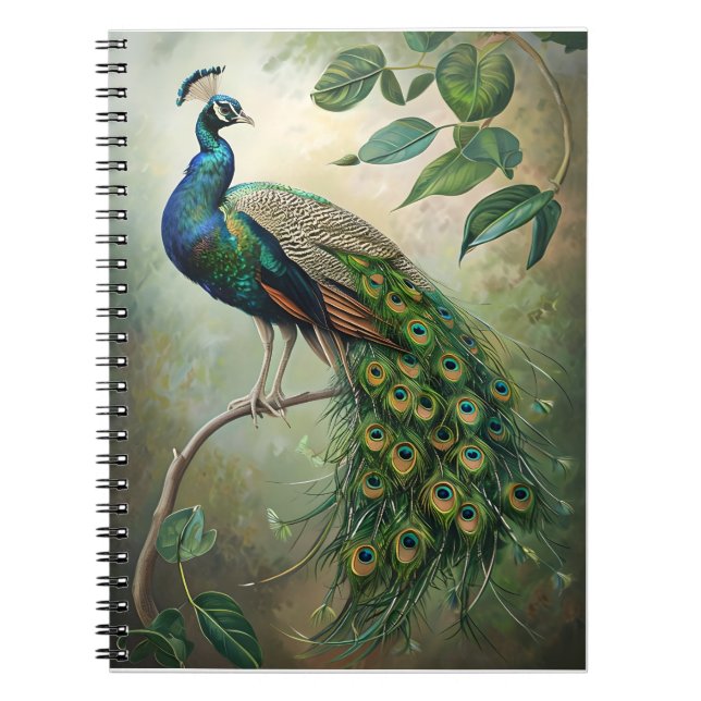 Carnet Elégant Peacock Botanique Mur Art Imprimer (Devant)