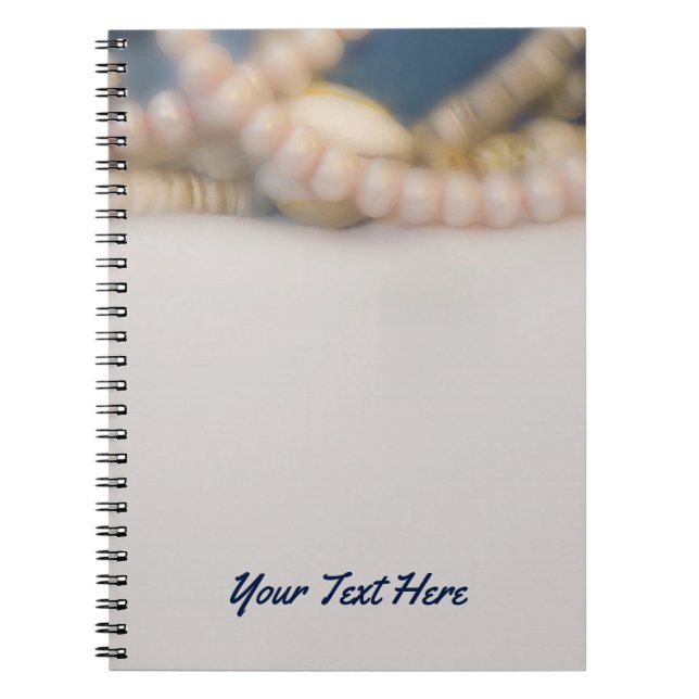 Carnet Elégant Pearls & Sea Shells Plage personnalisée (Devant)