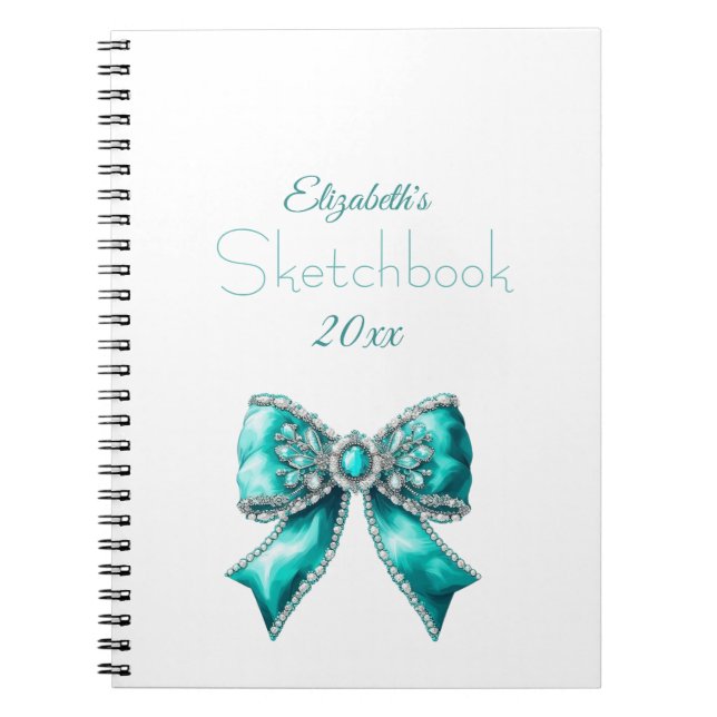 Carnet Elegant Personalized Name Notebook with Bow (Devant)
