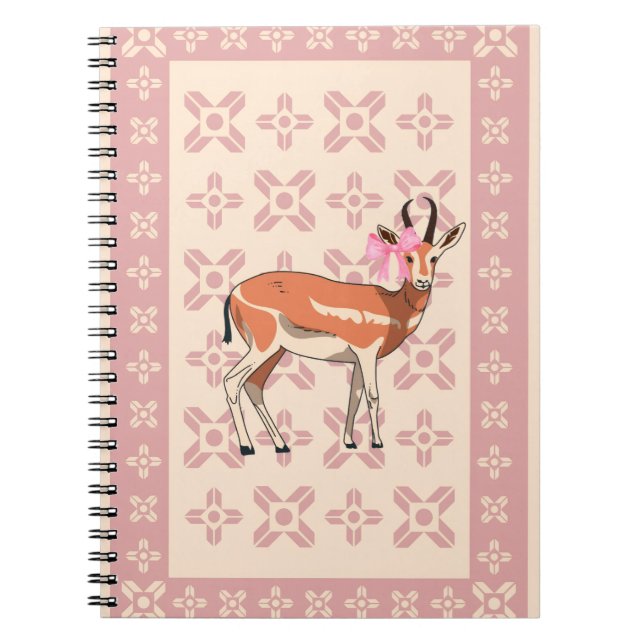Carnet Elegant Pink Doe-patterned Christmas  (Devant)