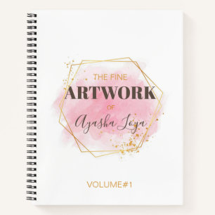 Carnet Elegant Pink Gold Personnalisé Artist Sketchbook