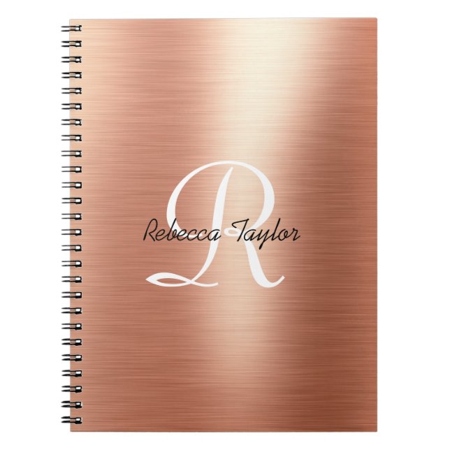 Carnet Élégant plan de monographie Rose (Devant)
