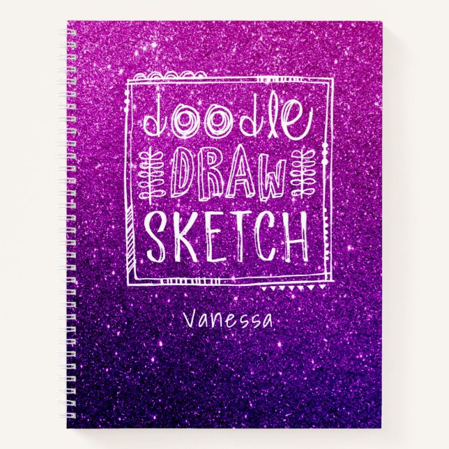 Carnet .Elegant Purple Ombre Parties scintillant (Devant)