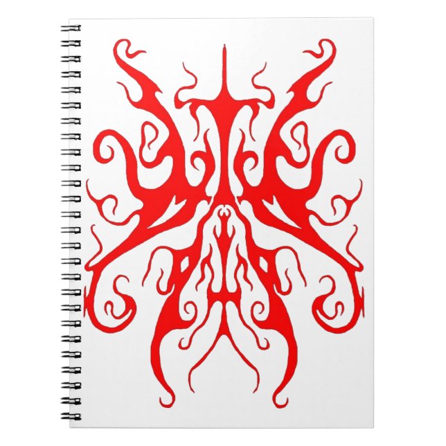 Carnet Elegant Red Tribal Mask Abstract Design (Devant)