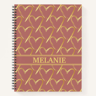 Carnet Élégant Rose Gold Professional Nom personnalisé