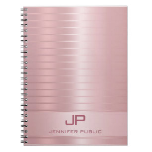 Carnet Elégant Rose Modèle or Monogram tendance moderne