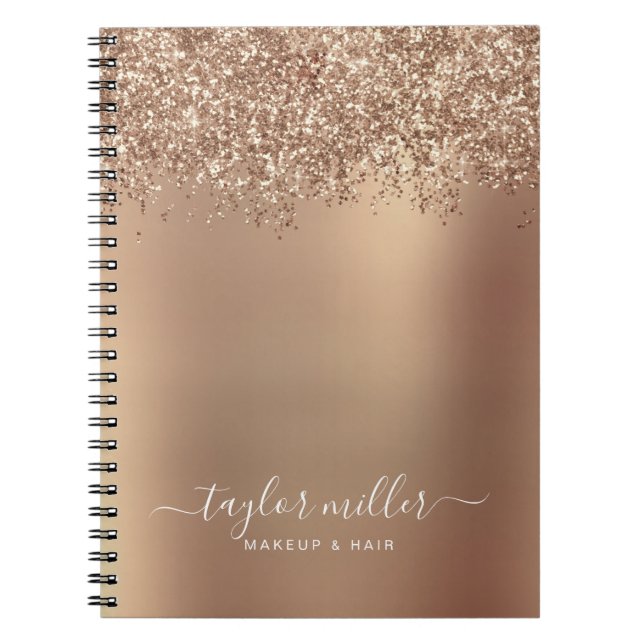 Carnet Elégant rose or parties scintillant maquillage & c (Devant)